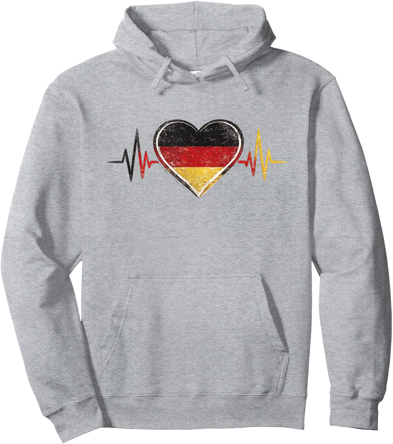 Deutschland Herzschlag Herz Flagge Hoodie - Hoodie | Ash