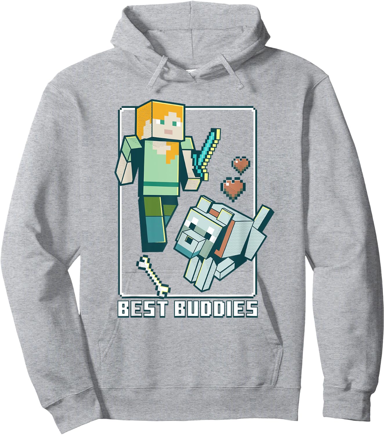 Minecraft Alex and Wolf Best Buddies Hoodie - Hoodie | Ash