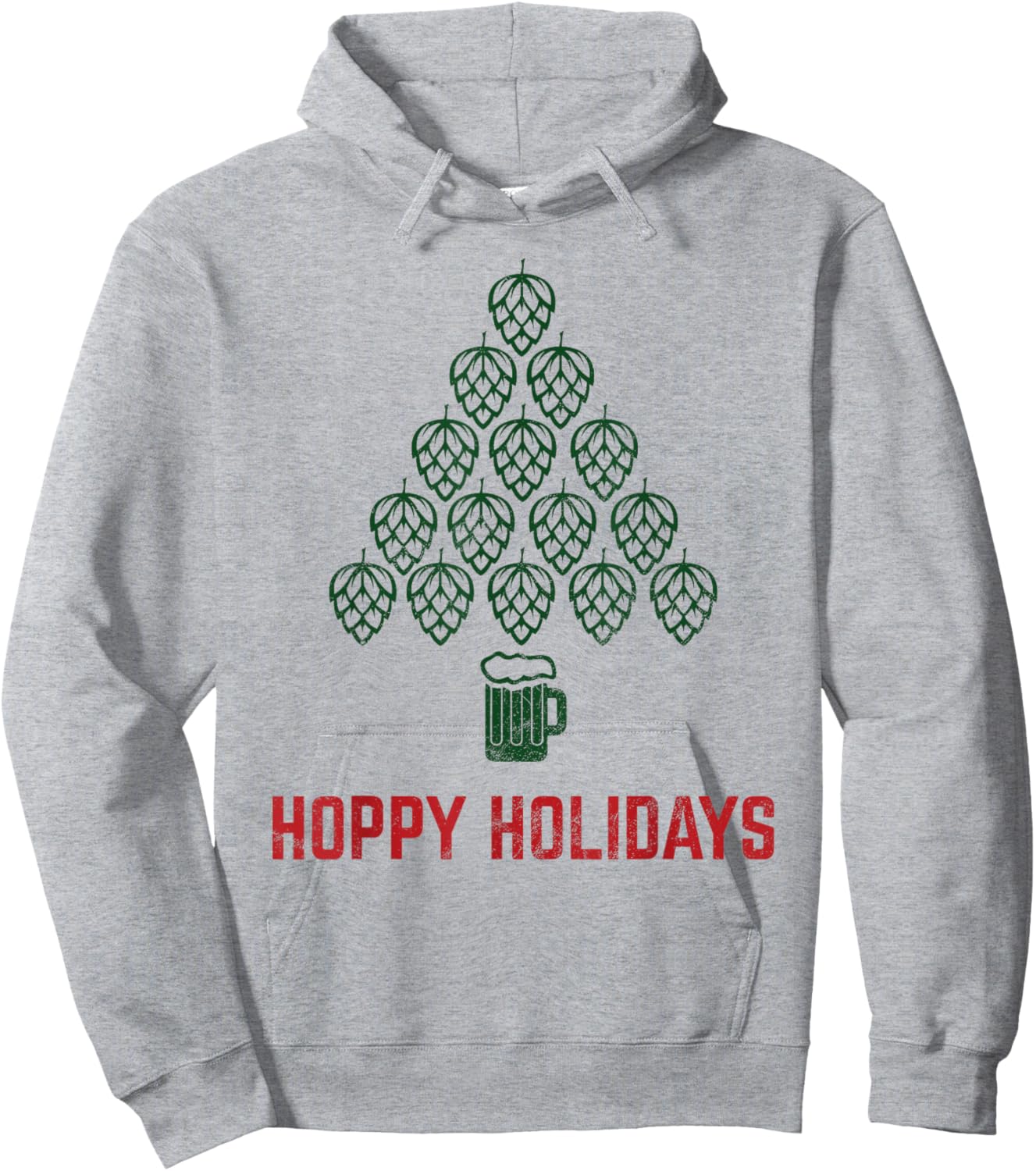 Hoppy Holidays for Hops Beer Drinkers Brewers Hoodie - Hoodie | Ash