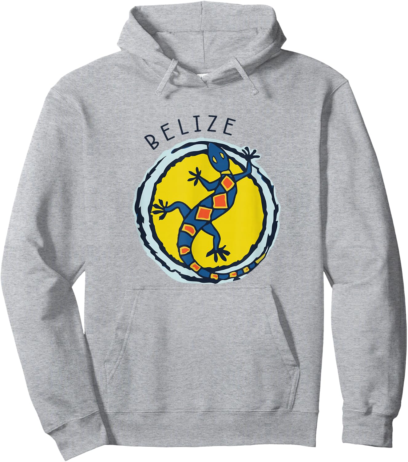 Belize Souvenirs Gecko Graphic Hoodie - Hoodie | Ash