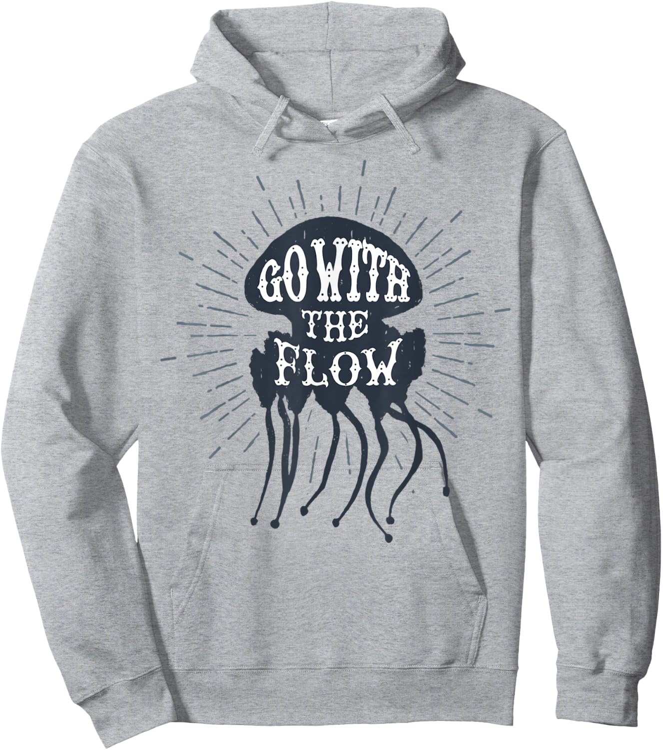 Jellyfish Shirt - Go With the Flow Hoodie - Hoodie | Ash