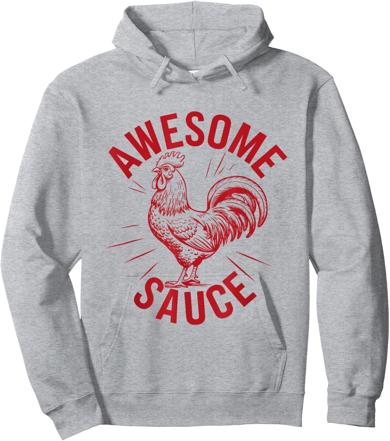 Awesome Sauce with Picture of Rooster Hoodie - Hoodie | Ash