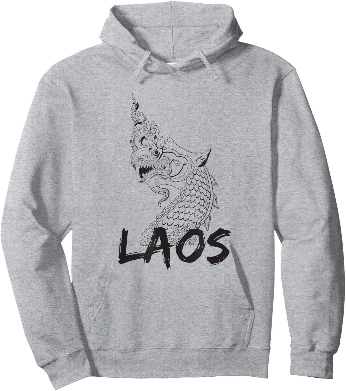 Laos Proud Lao Laotian Dragon Phaya Naga Hoodie - Hoodie | Ash