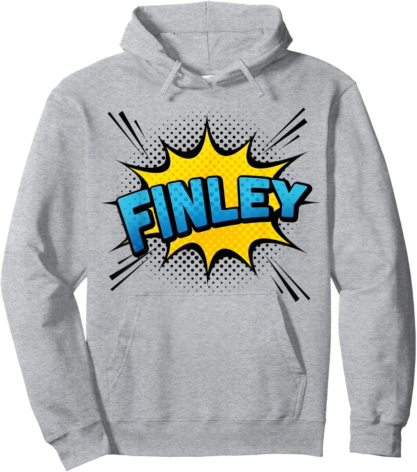 FINLEY - Boys Name Superhero Style Hoodie - Hoodie | Ash
