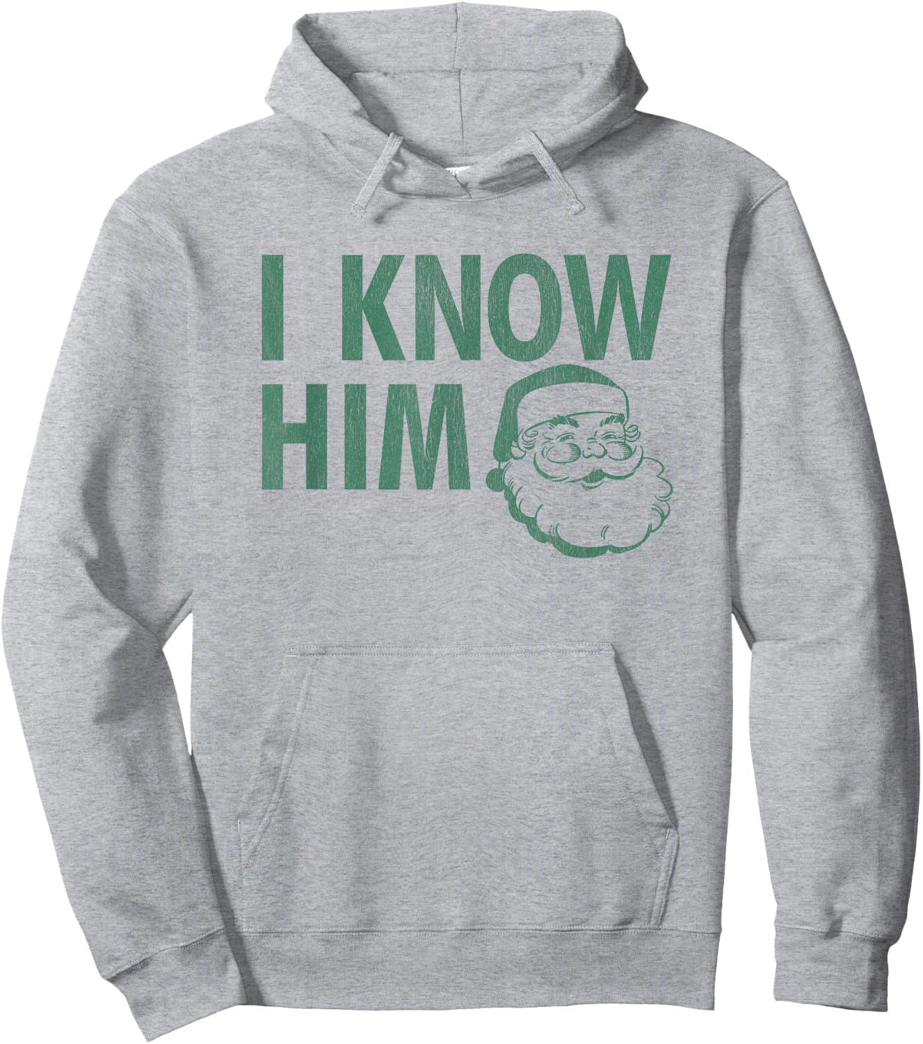 Funny I know Him Vintage Santa Hoodie - Hoodie | Ash