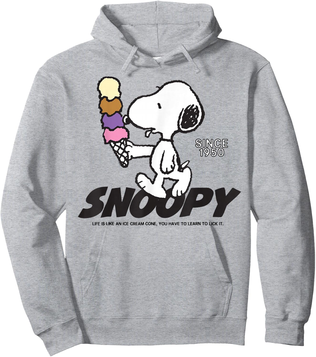 Peanuts Snoopy Ice Cream Cone Hoodie - Hoodie | Ash