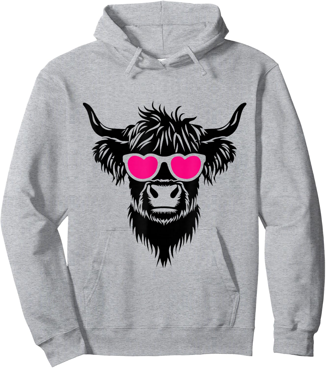 Cute Fluffy Farm Animals Highland Cow Hoodie - Hoodie | Ash