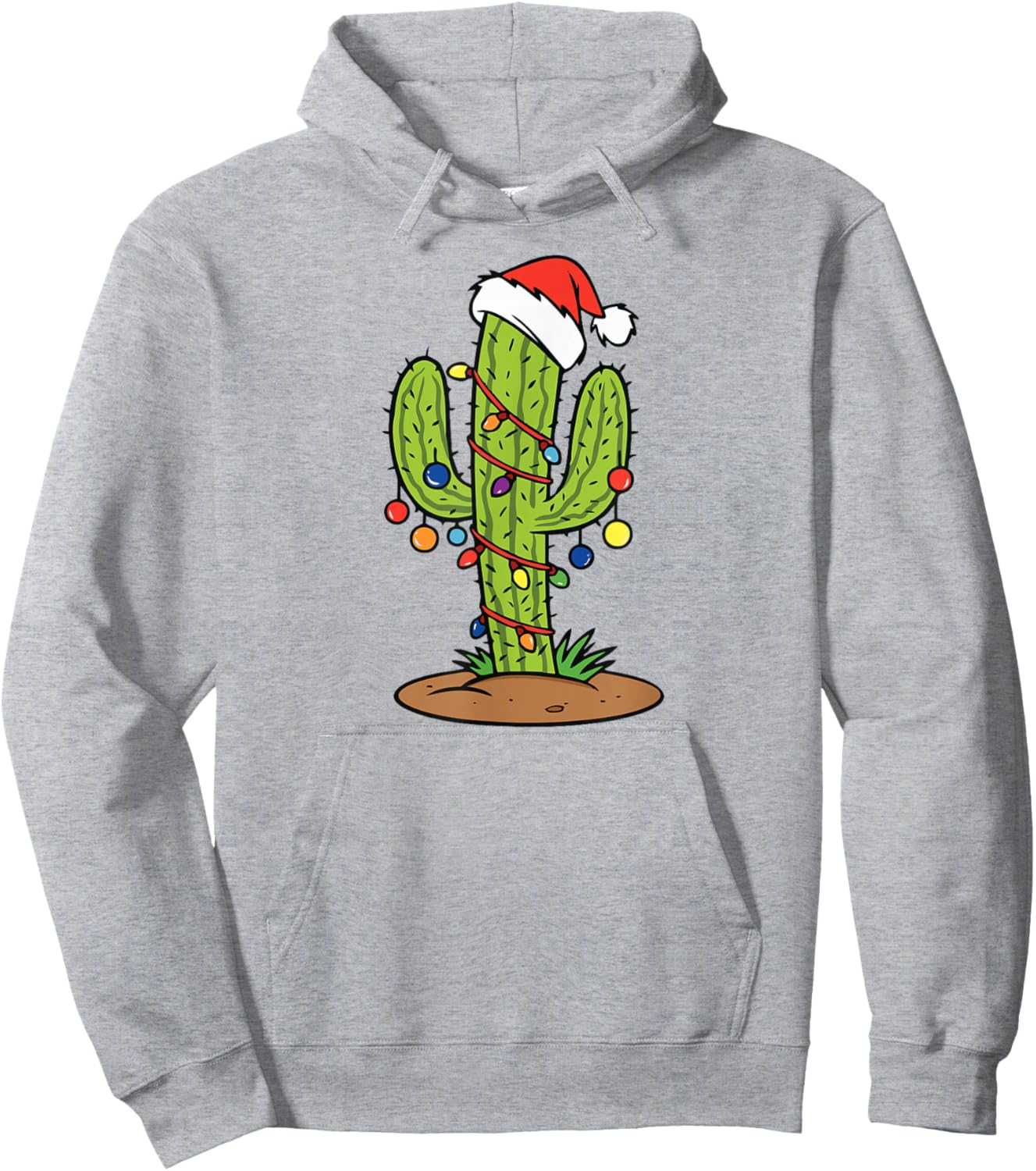 Cactus Holiday Christmas Tree Hoodie - Hoodie | Ash