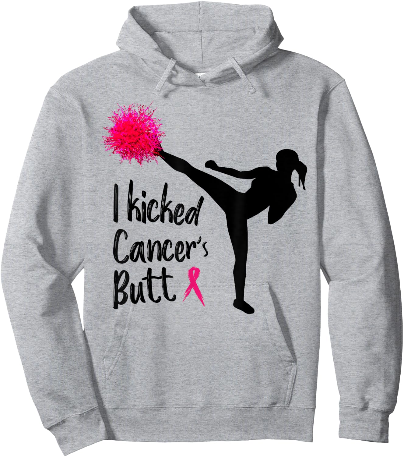 I kicked Cancer's Butt Funny Cancer Shirts Hoodie - Hoodie | Ash