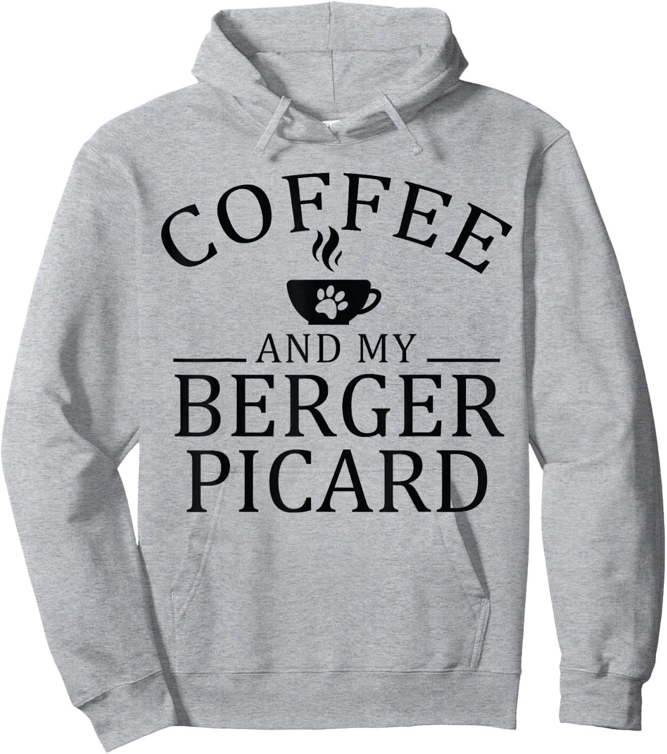 Berger Picard Dog And Coffee Hoodie - Hoodie | Ash