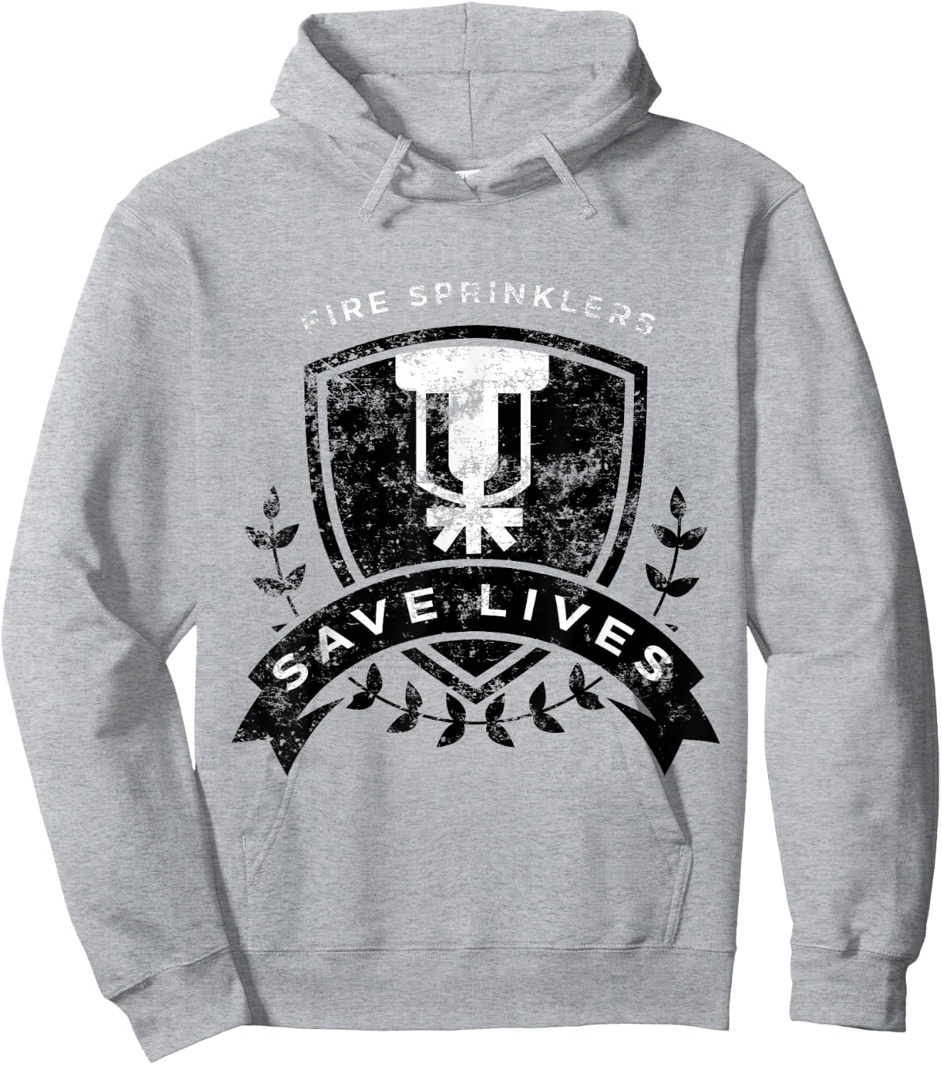 Fire Sprinklers Save Lives Logo Hoodie - Hoodie | Ash