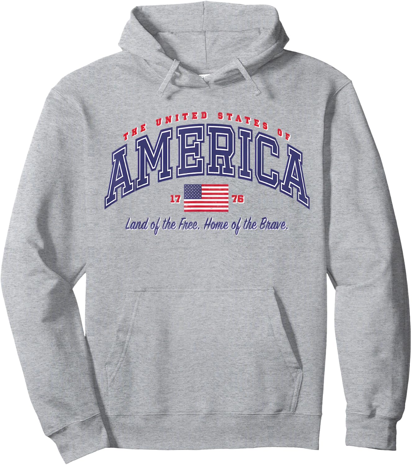 USA Land Of Free 1778 American Flag Pride Hoodie - Hoodie | Ash