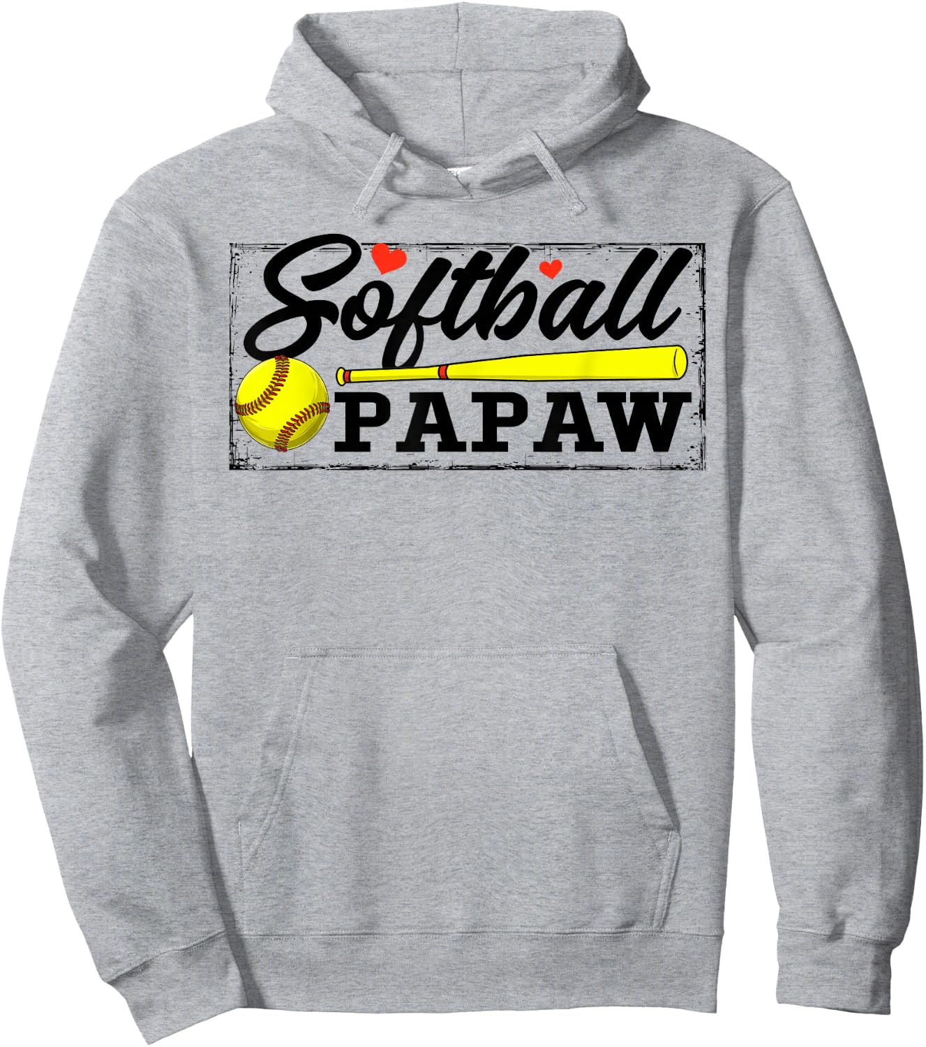 Softball Papaw Softball Player Family Matching Hoodie - Hoodie | Ash