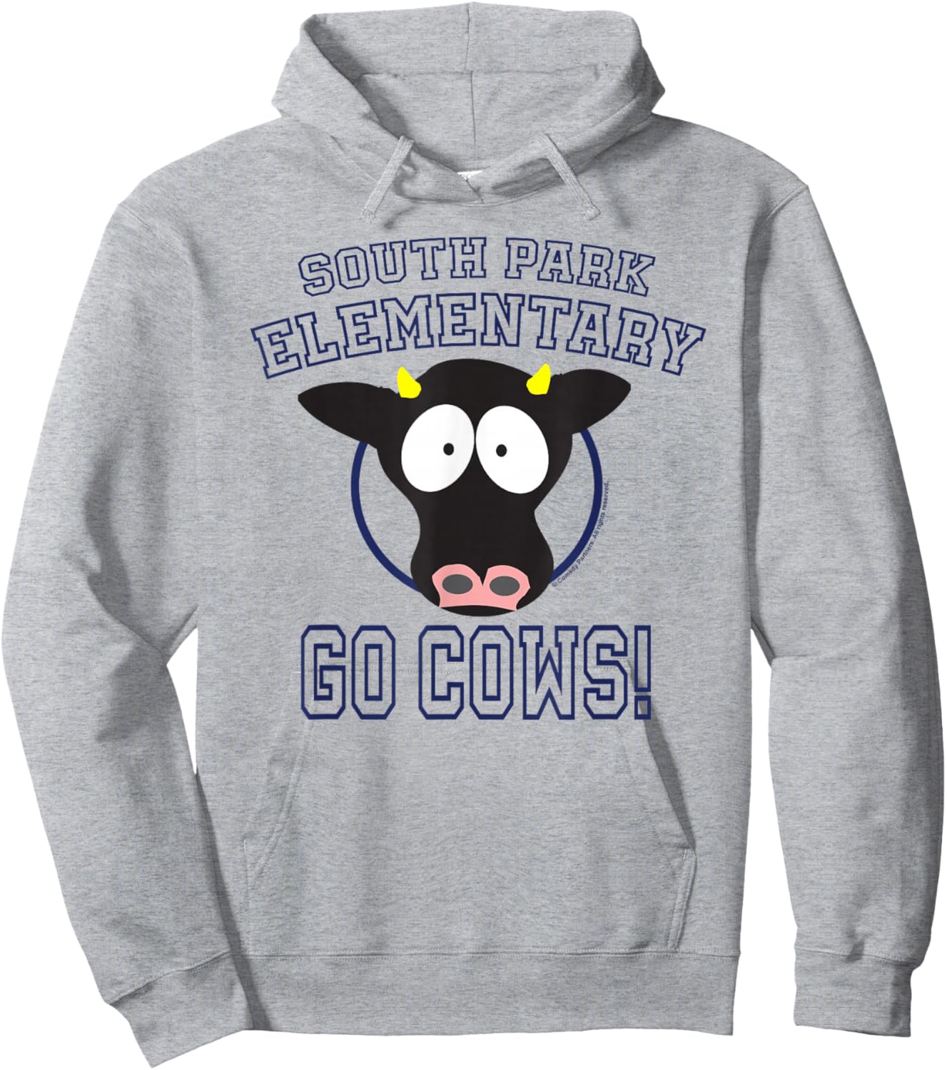 South Park Elementary GO COWS! , white, S Hoodie - Hoodie | Ash