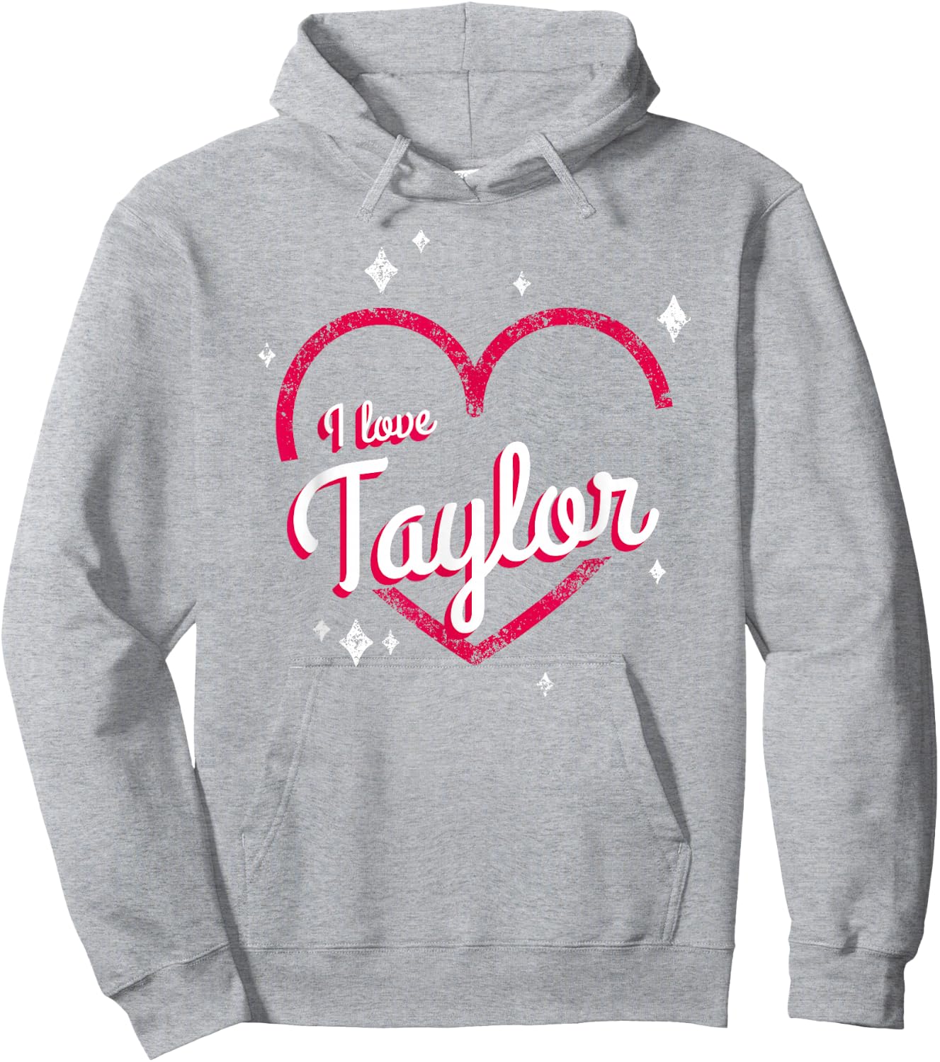 Pink Heart Graphic I Love Taylor , pink Hoodie - Hoodie | Ash