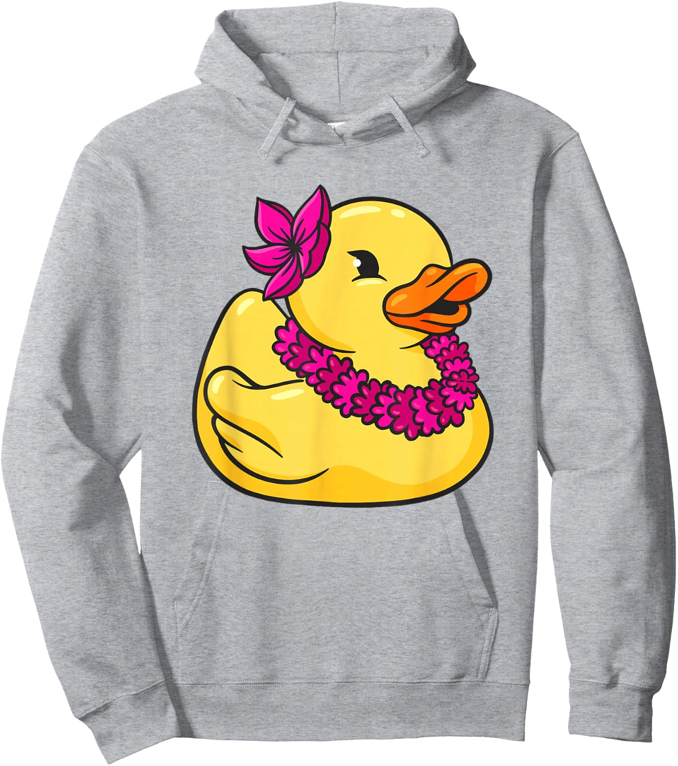 Hawaiian Rubber Duck Flower Wreath Hoodie - Hoodie | Ash