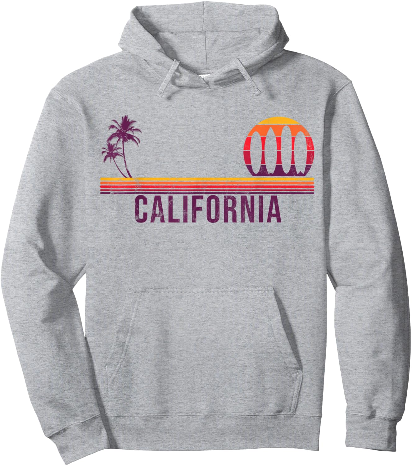 California Surf Vintage Surf Board Surfer Hoodie - Hoodie | Ash