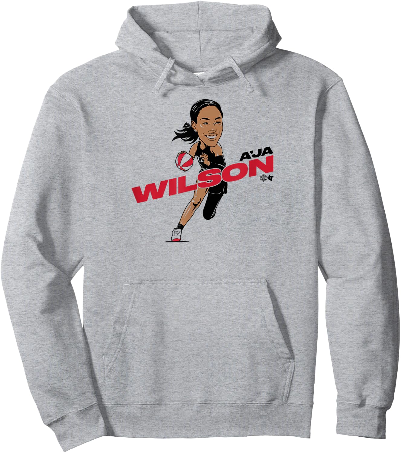 A'ja Wilson - Caricature - Las Vegas Basketball Hoodie - Hoodie | Ash