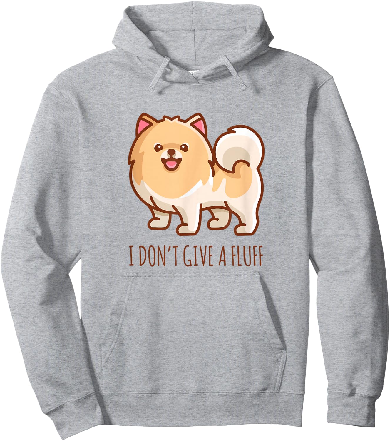 Cute Pomeranian Pom I Don't give a Fluff Funny Hoodie - Hoodie | Ash