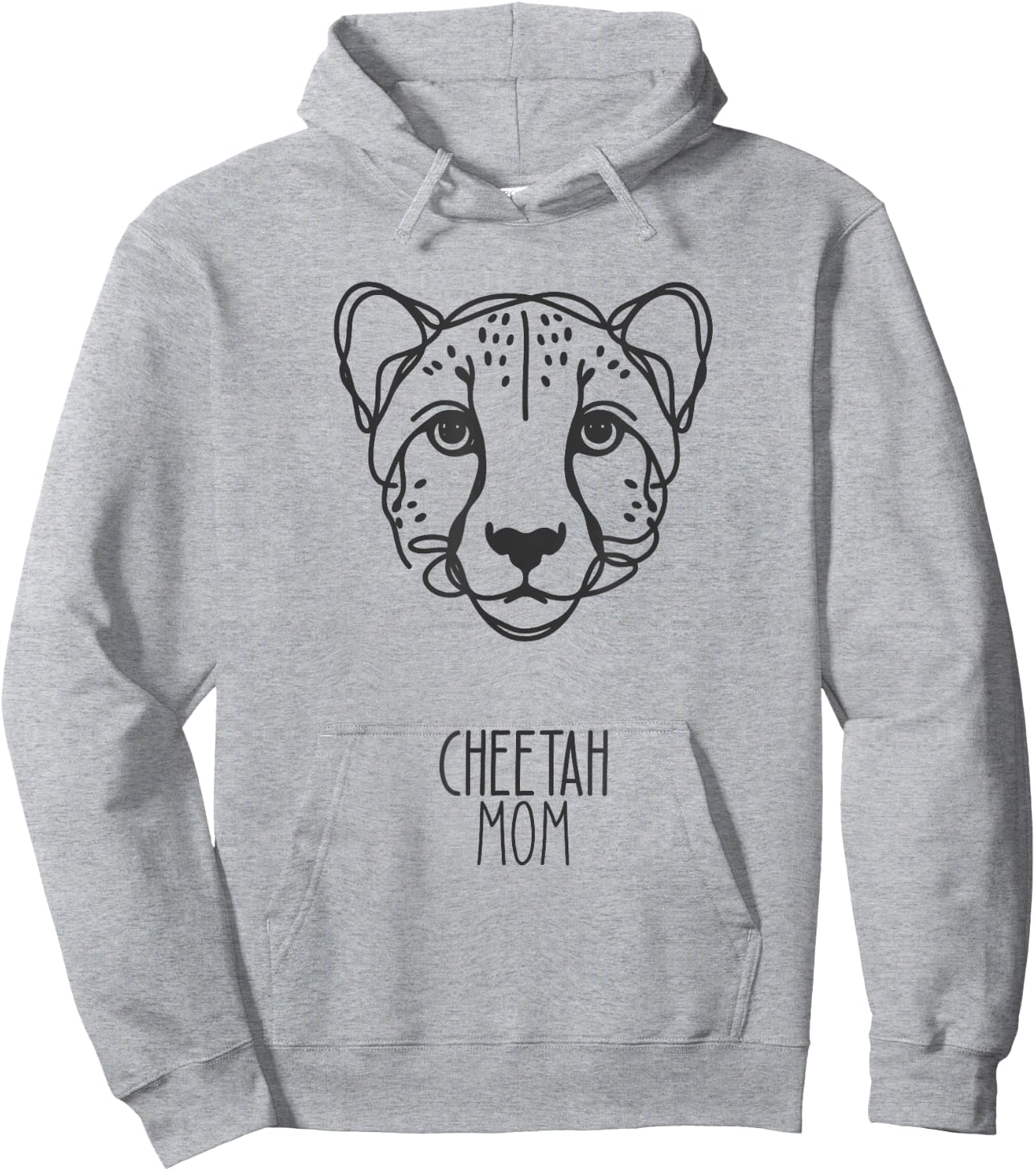 Line Art Best Cheetah Mom Women Cheetah Hoodie - Hoodie | Ash
