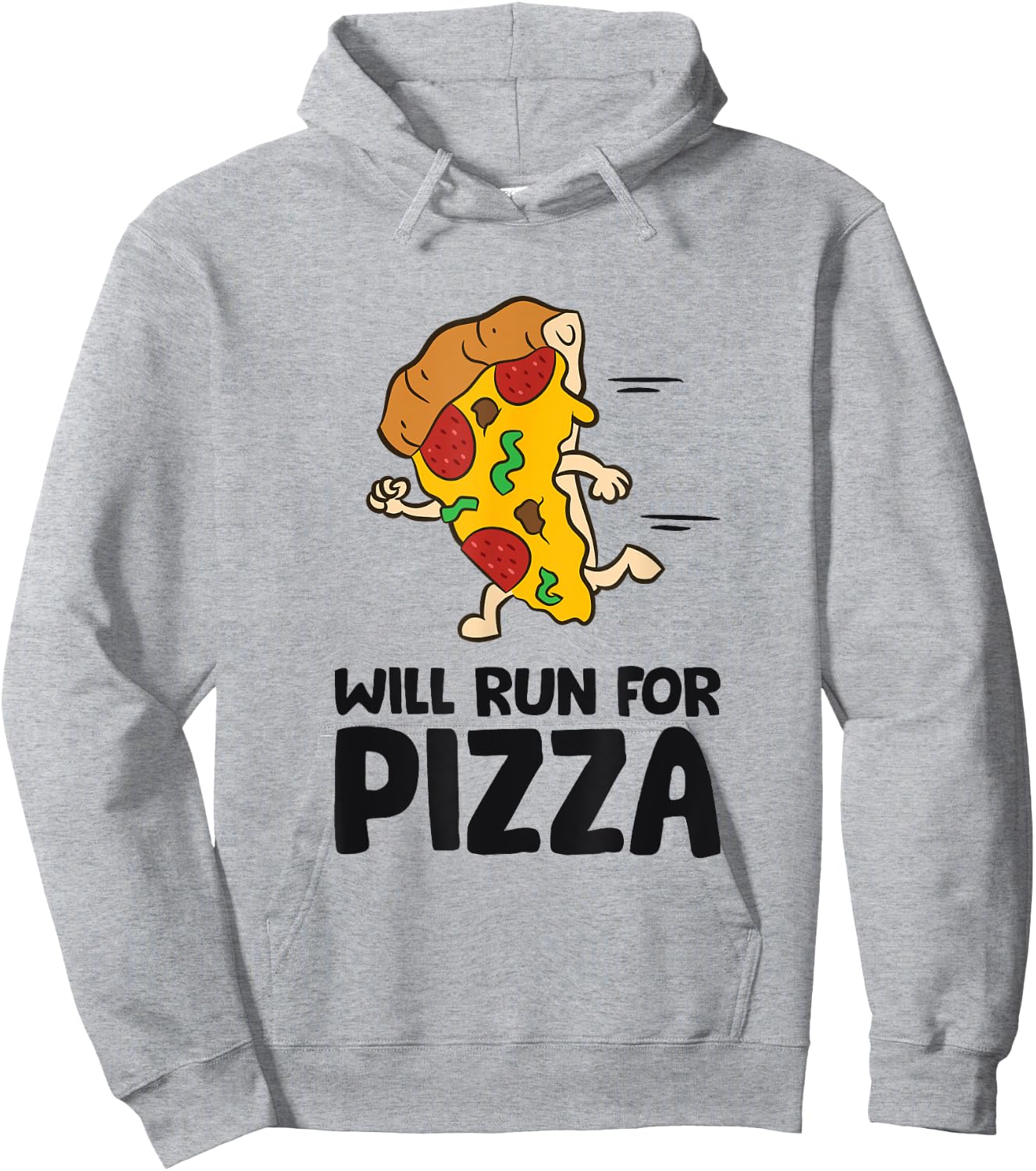 Will Run For Pizza Funny Pizza Running Hoodie - Hoodie | Ash