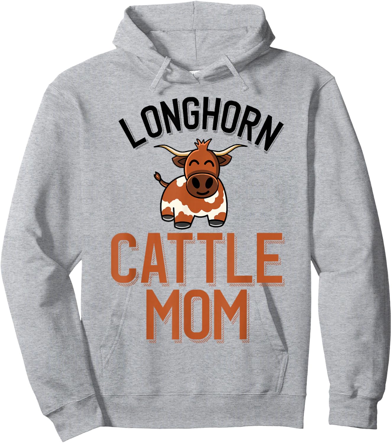 Longhorn Cattle Mom Cute Longhorn Cow Mom Hoodie - Hoodie | Ash