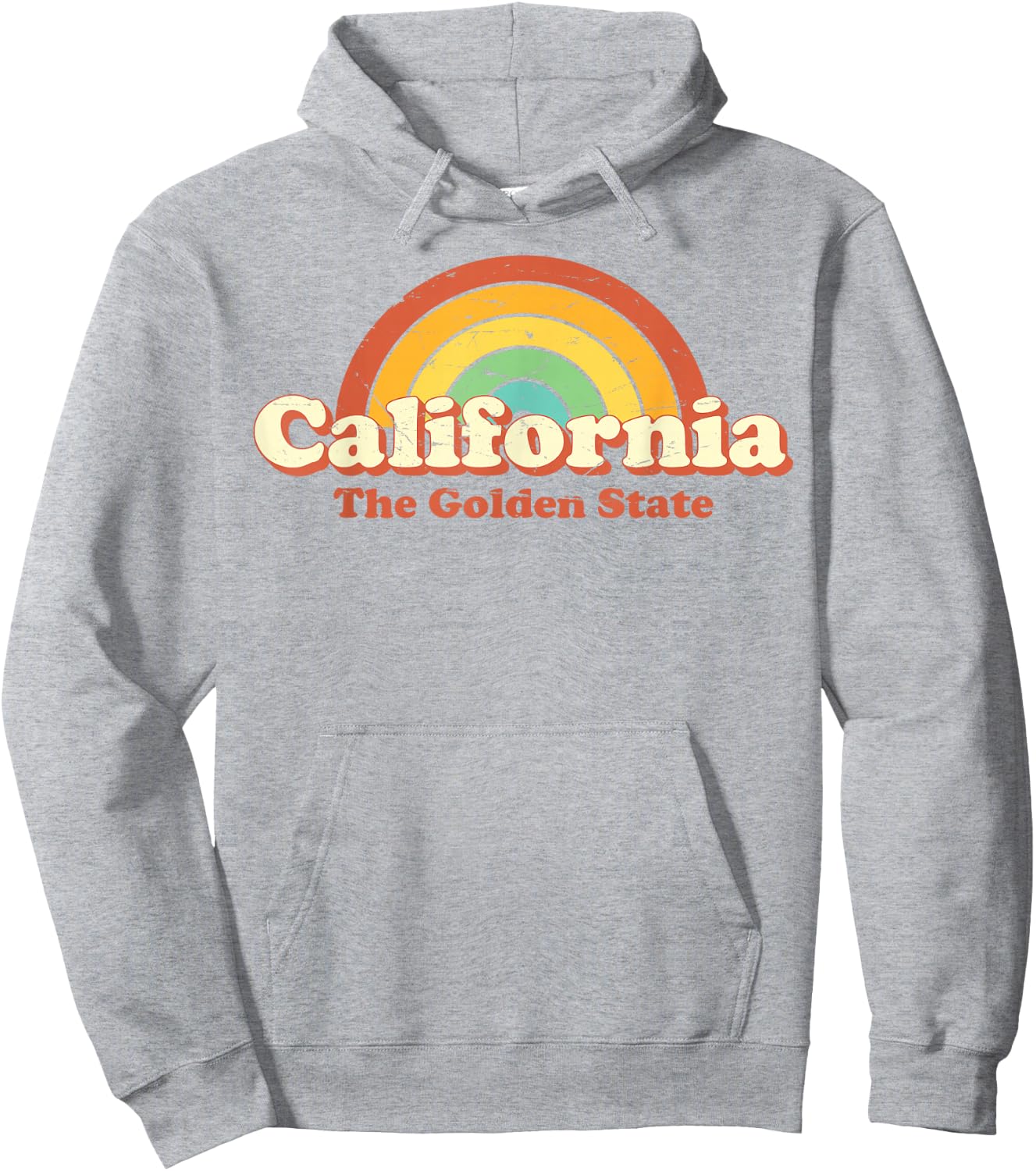 California retro vintage Regenbogen 70er Hoodie - Hoodie | Ash