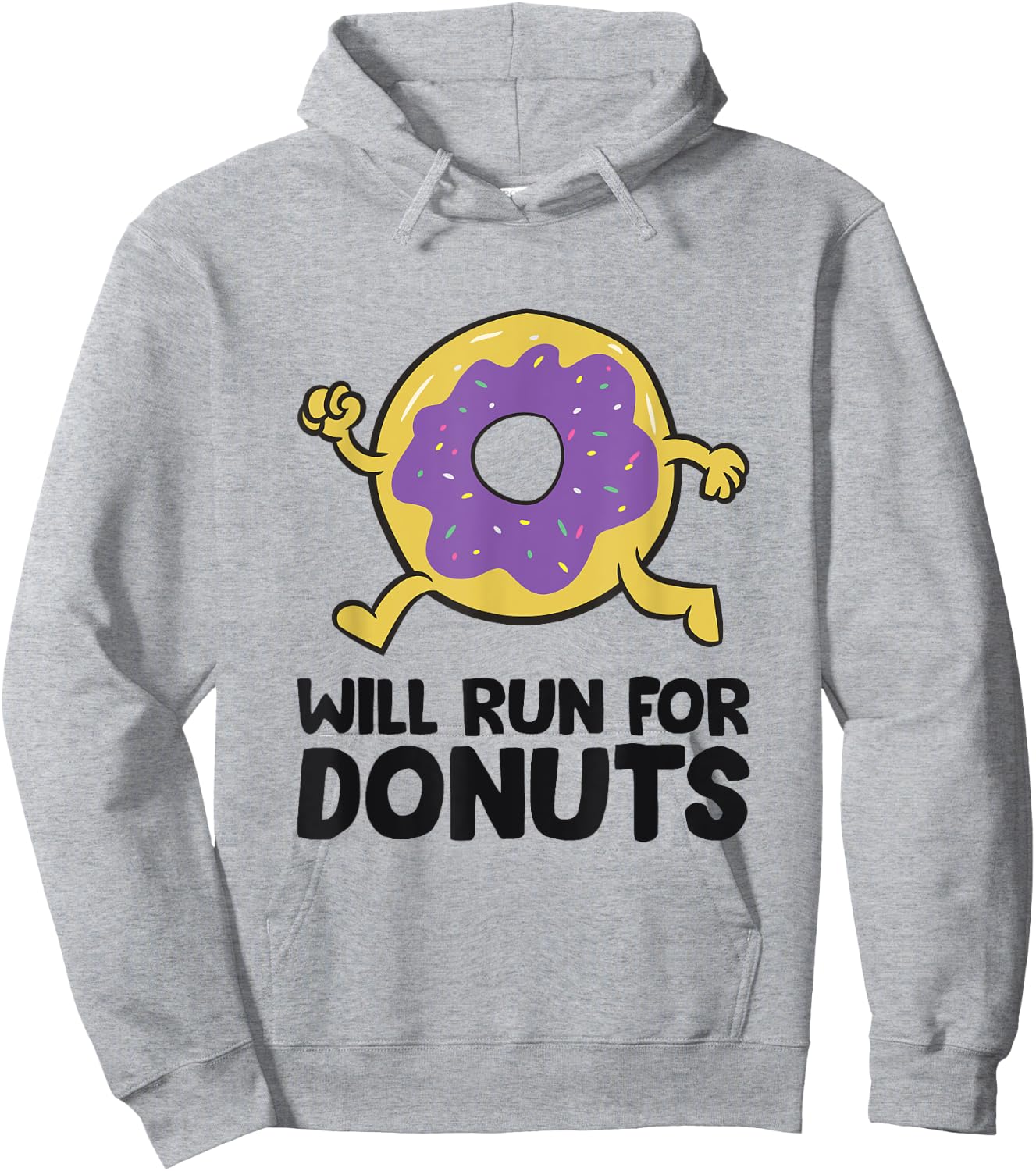 Will Run For Donuts Funny Donuts Running Hoodie - Hoodie | Ash