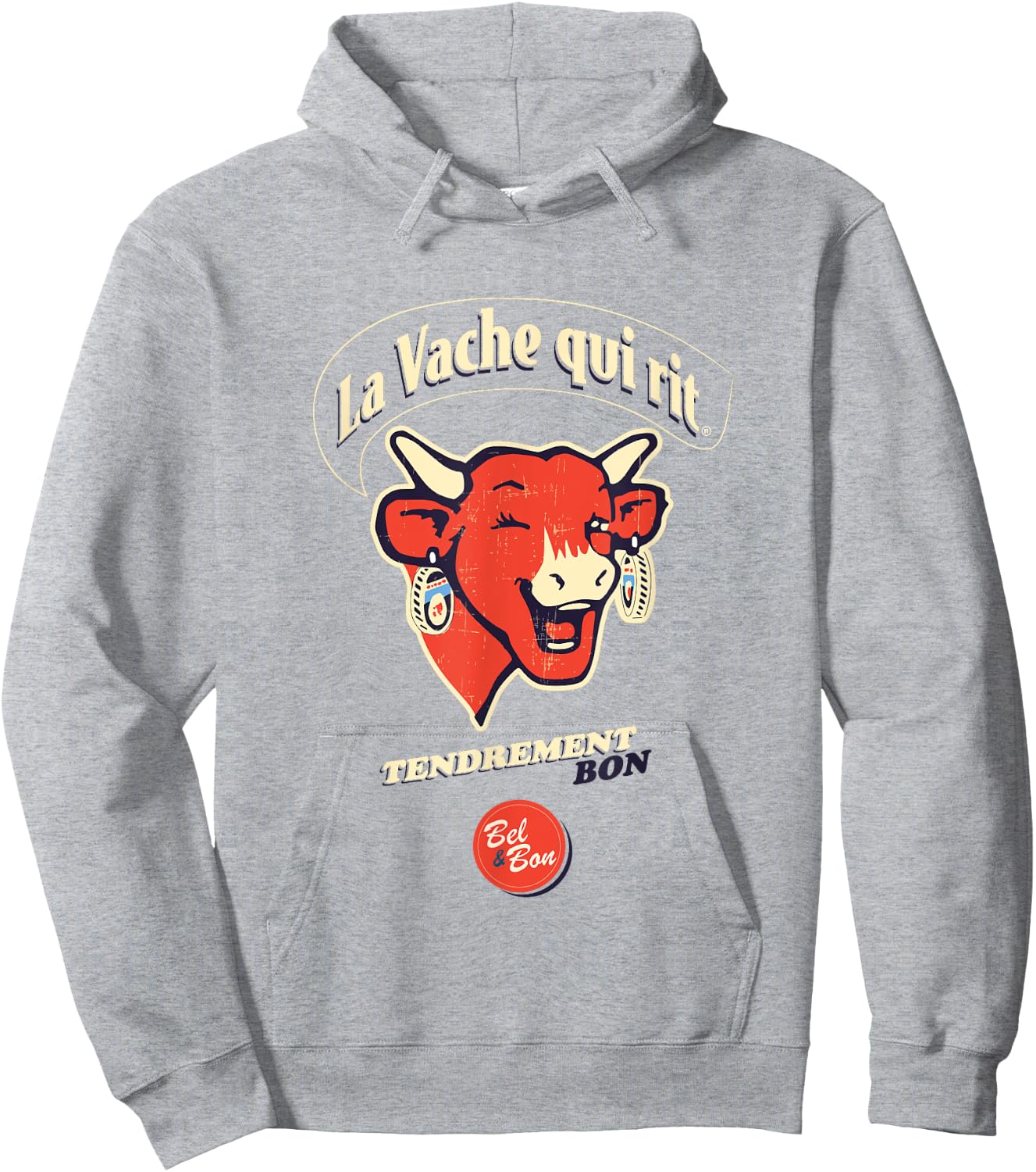 The Laughing Cow French Slogan Hoodie - Hoodie | Ash