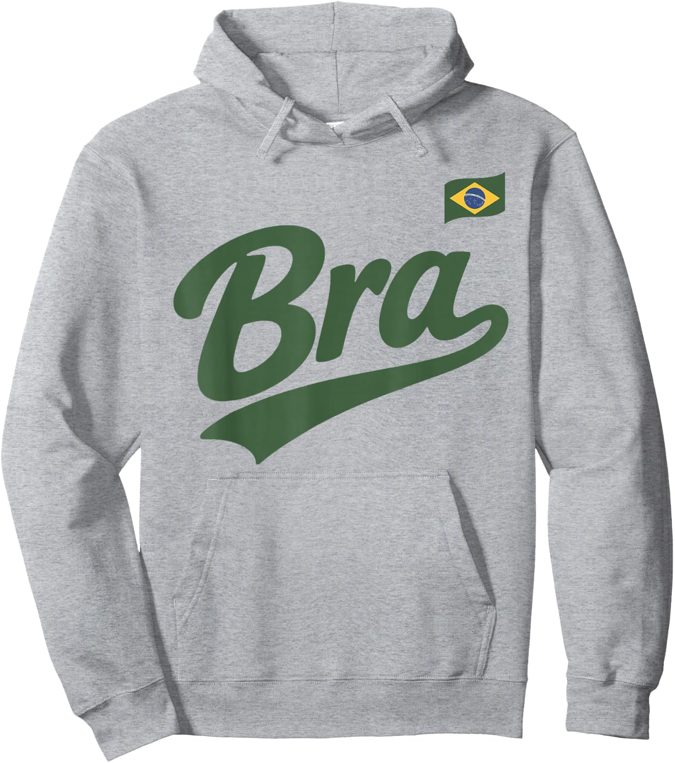 Brazil Vintage Script Fan Hoodie - Hoodie | Ash