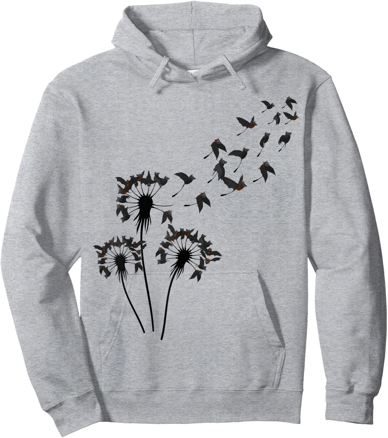 Flower Dandelion Shirt for Bat Lover | Bat Hoodie - Hoodie | Ash