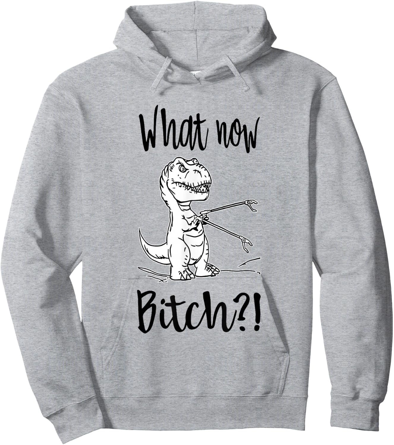 Dinosaurs What Now Bitch Funny Quote Hoodie - Hoodie | Ash