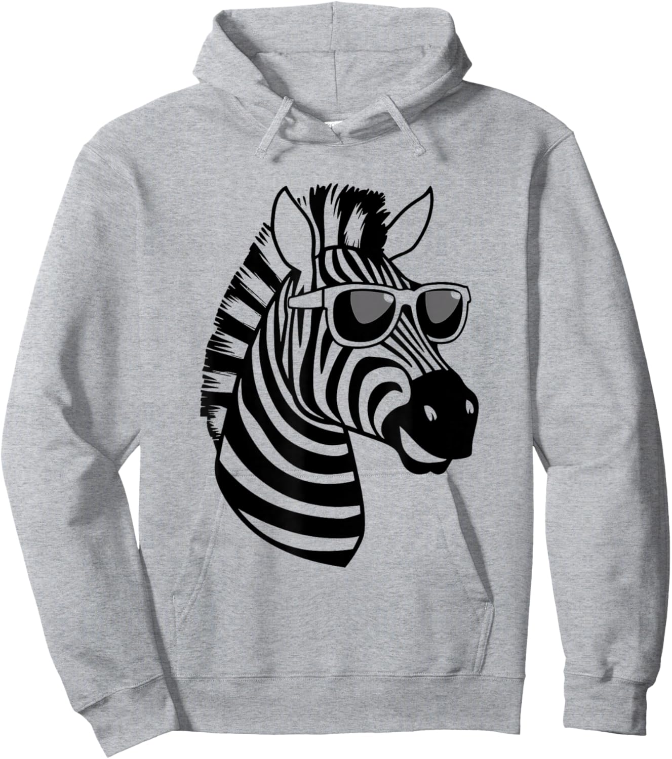 Funny Zebra with Sunglasses , White Hoodie - Hoodie | Ash