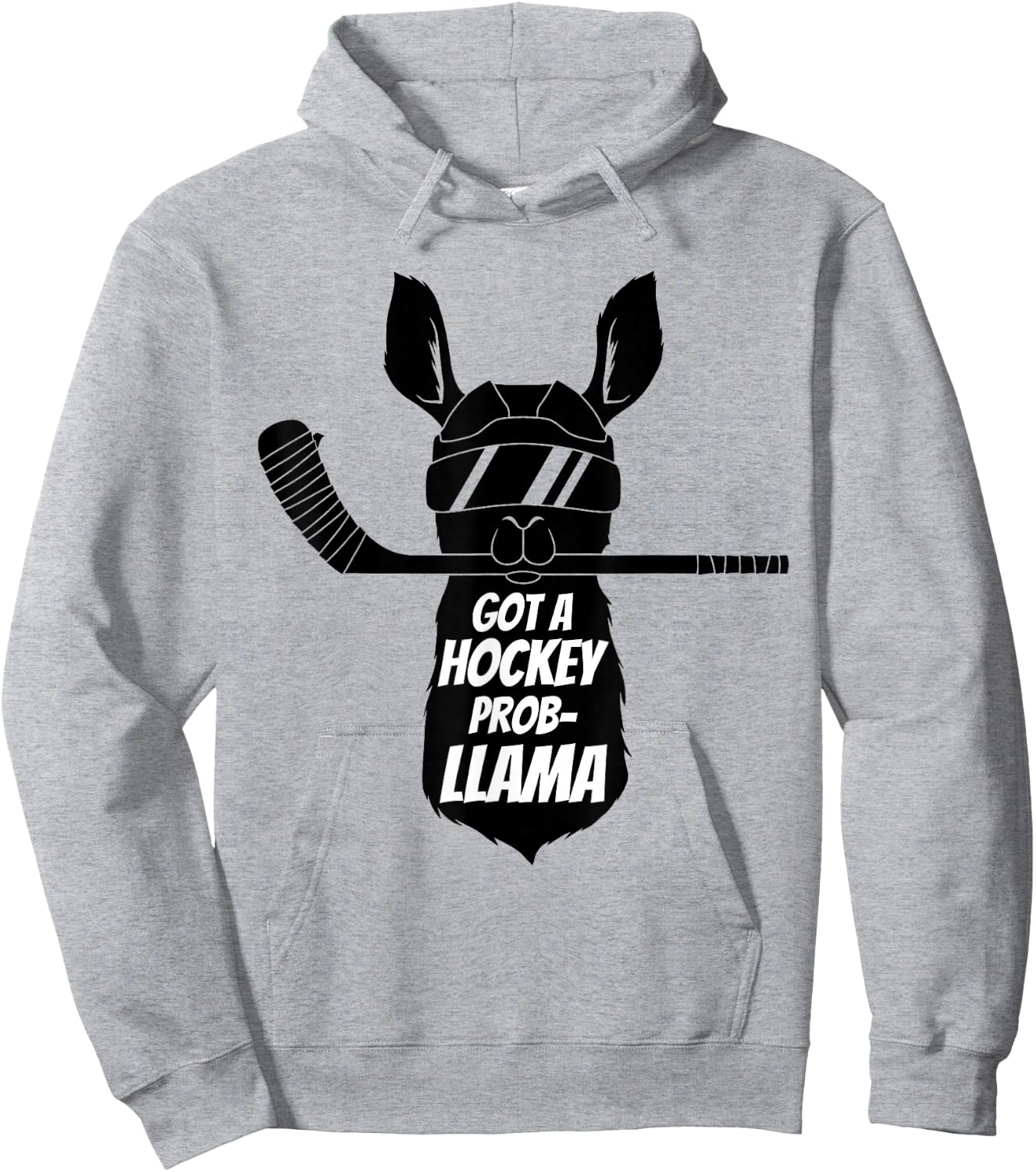 Got A Hockey Probllama Funny Ice Hockey Llama Hoodie - Hoodie | Ash