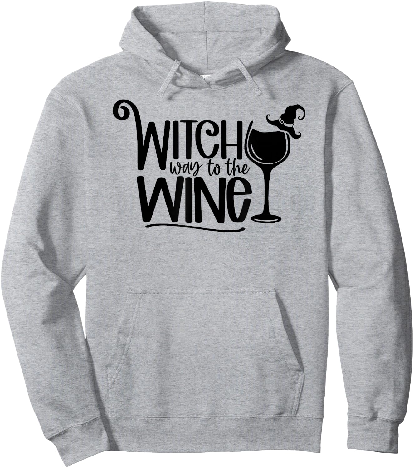 Witch Way To The Wine Halloween Hoodie - Hoodie | Ash