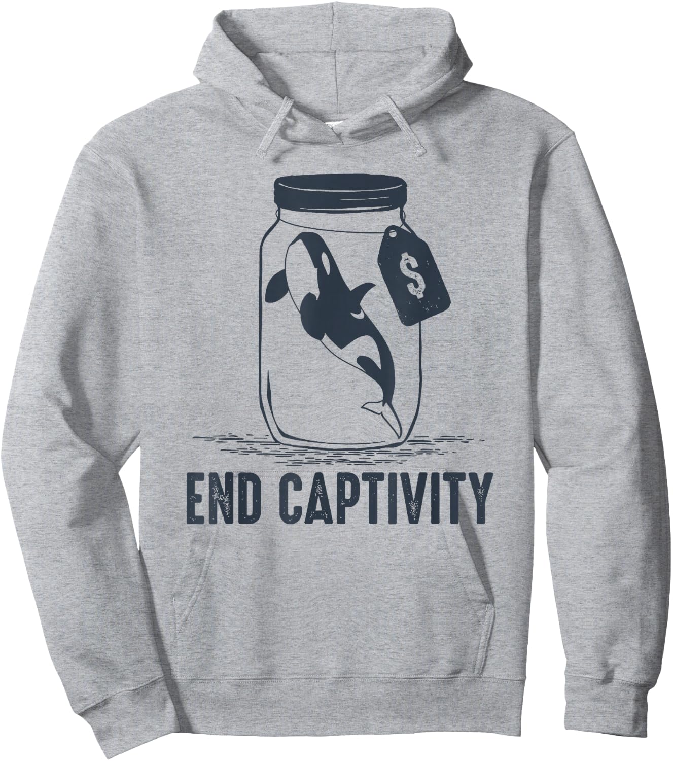 End Captivity - Free the Orca Whales Hoodie - Hoodie | Ash