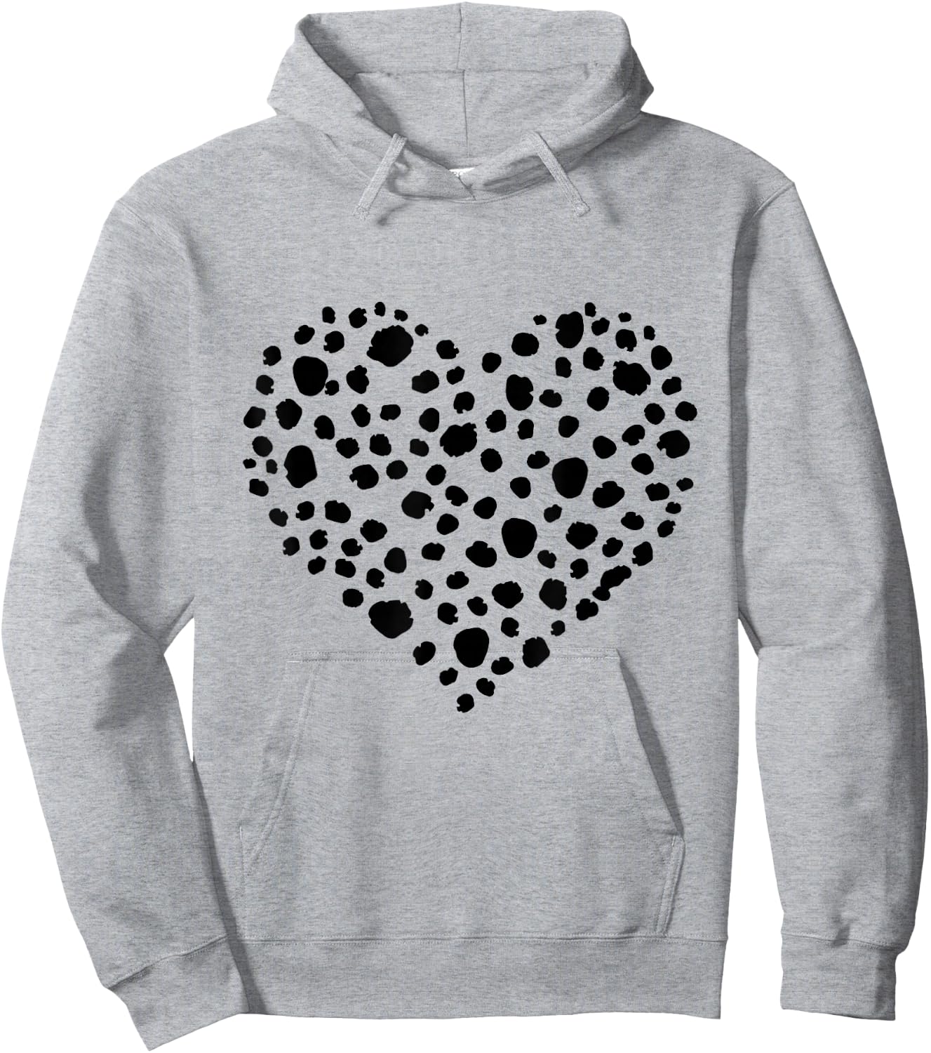 Heart Shaped Dalmatian Pattern Shirt , White Hoodie - Hoodie | Ash