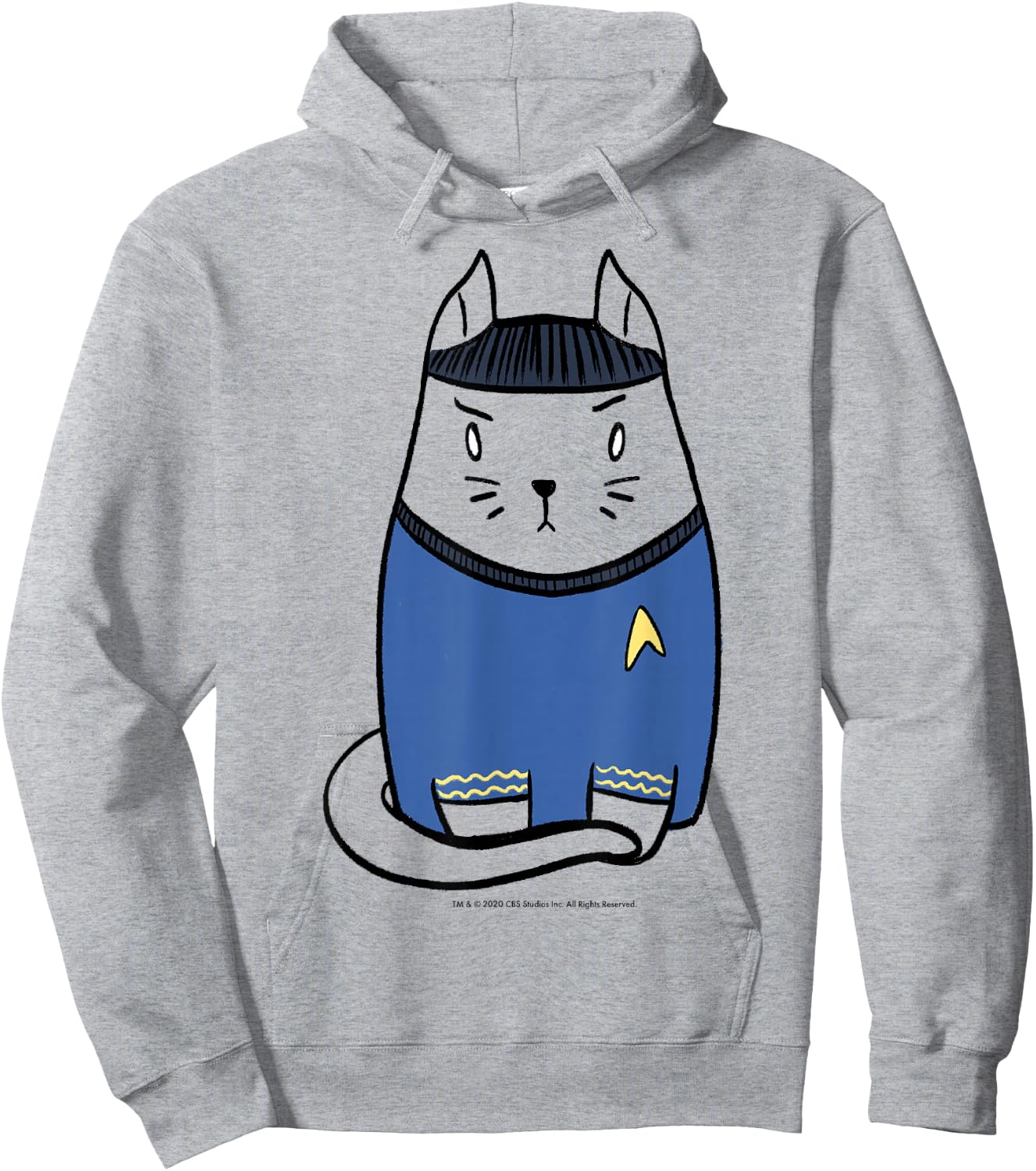Star Trek: The Original Series Spock Cat Doodle Hoodie - Hoodie | Ash