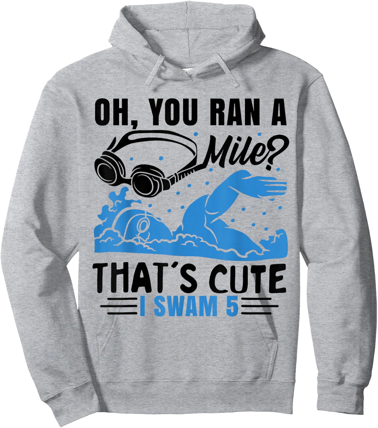 Funny Swimmer Swimming Hoodie - Hoodie | Ash