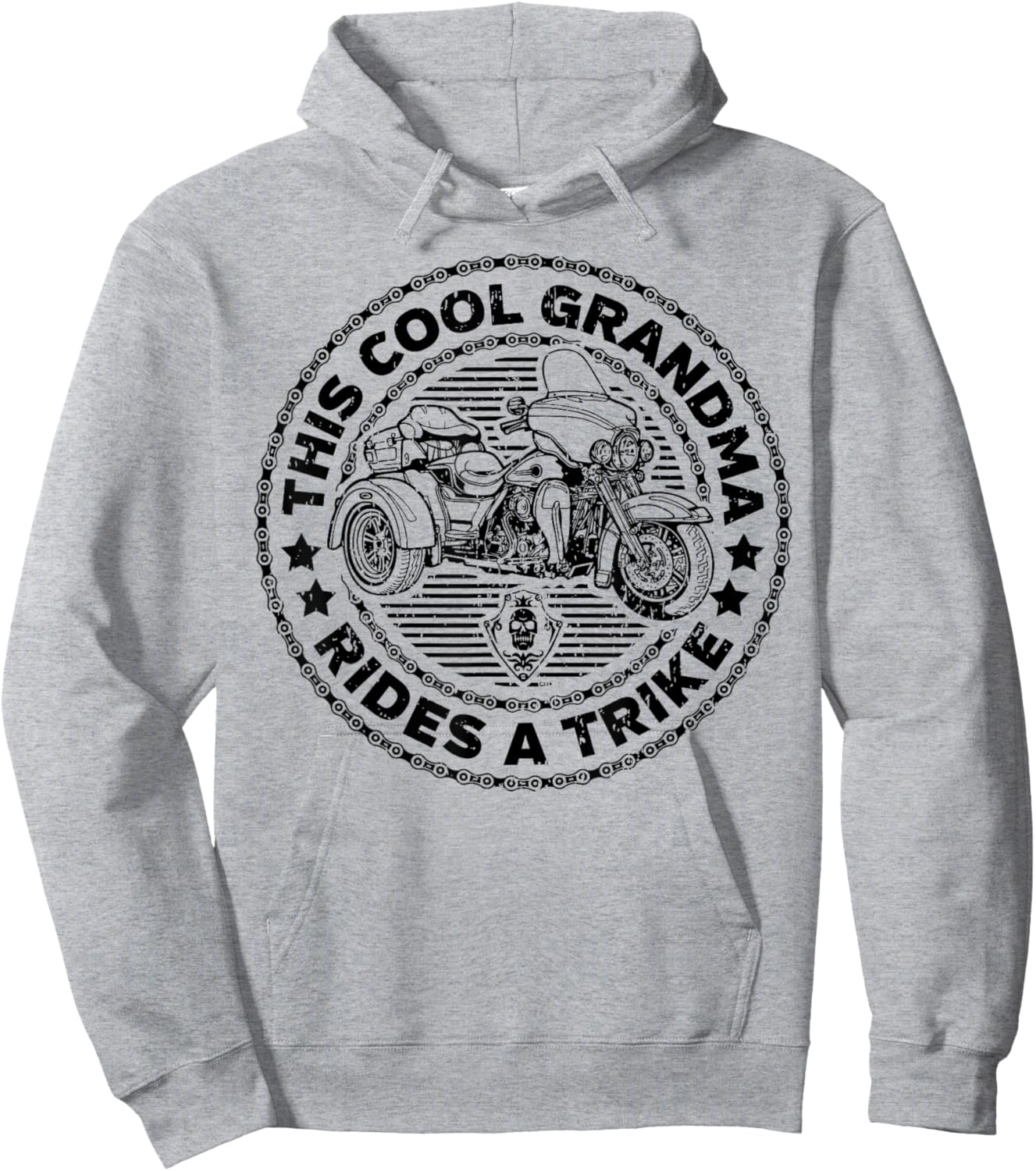 Cool Grandma Motorcycle Biker Trike Hoodie - Hoodie | Ash
