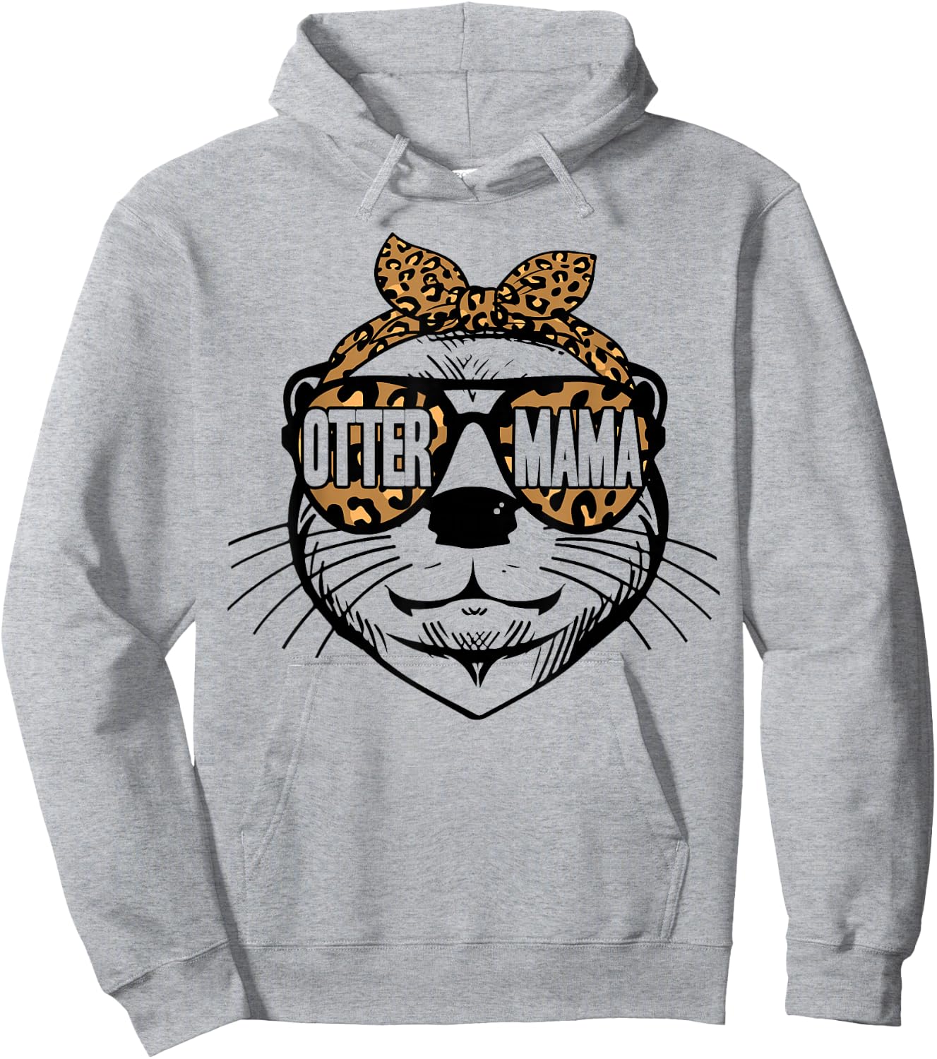 Otter Mom Cute Leopard Otter Mama Mothers Day Hoodie - Hoodie | Ash