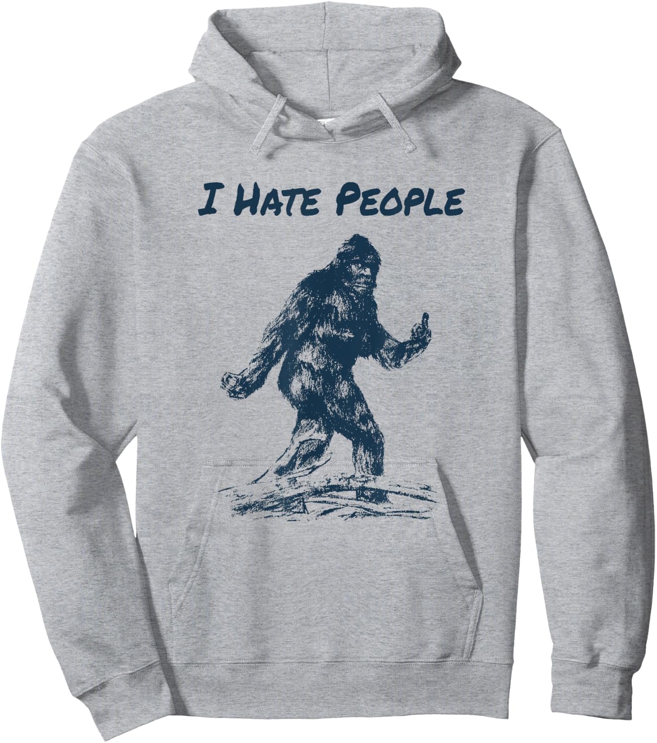 I Hate People! Funny Bigfoot Camping Hoodie - Hoodie | Ash