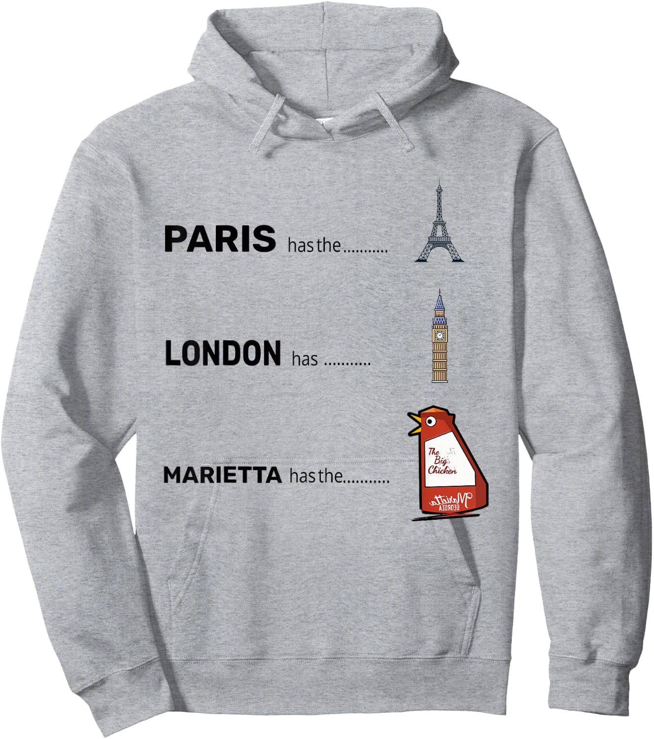 Paris Eiffel London Marietta has the Big Chiken Hoodie - Hoodie | Ash