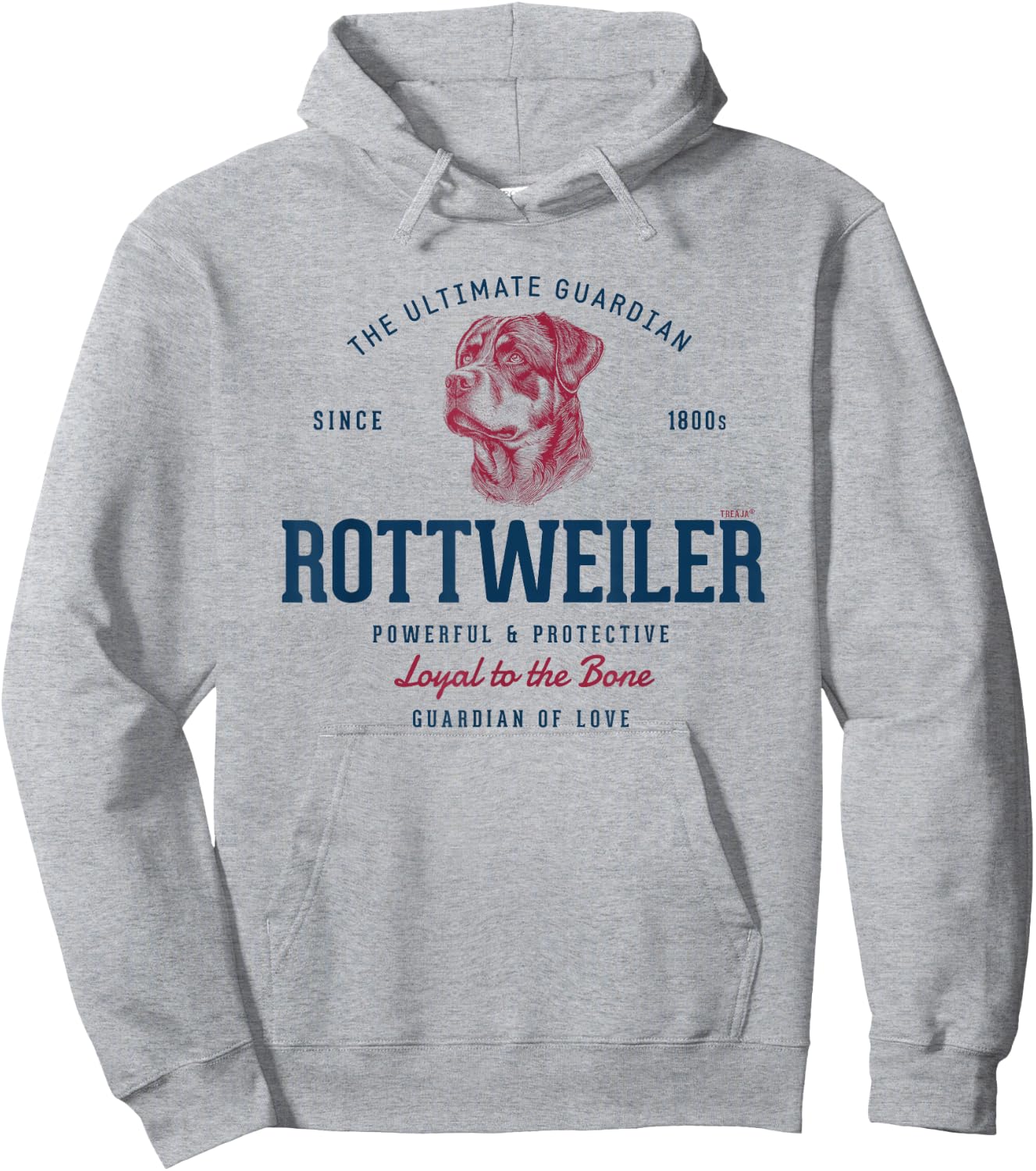 Retro-styled Vintage Rottweiler Hoodie - Hoodie | Ash