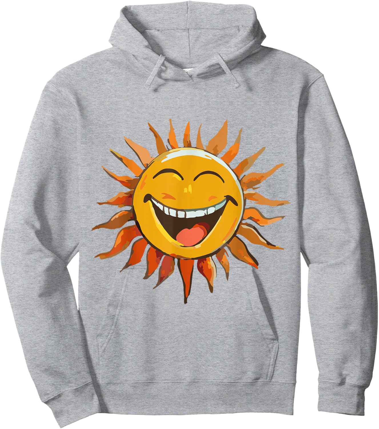 coole Sonne mit lachendem Gesicht Hoodie - Hoodie | Ash