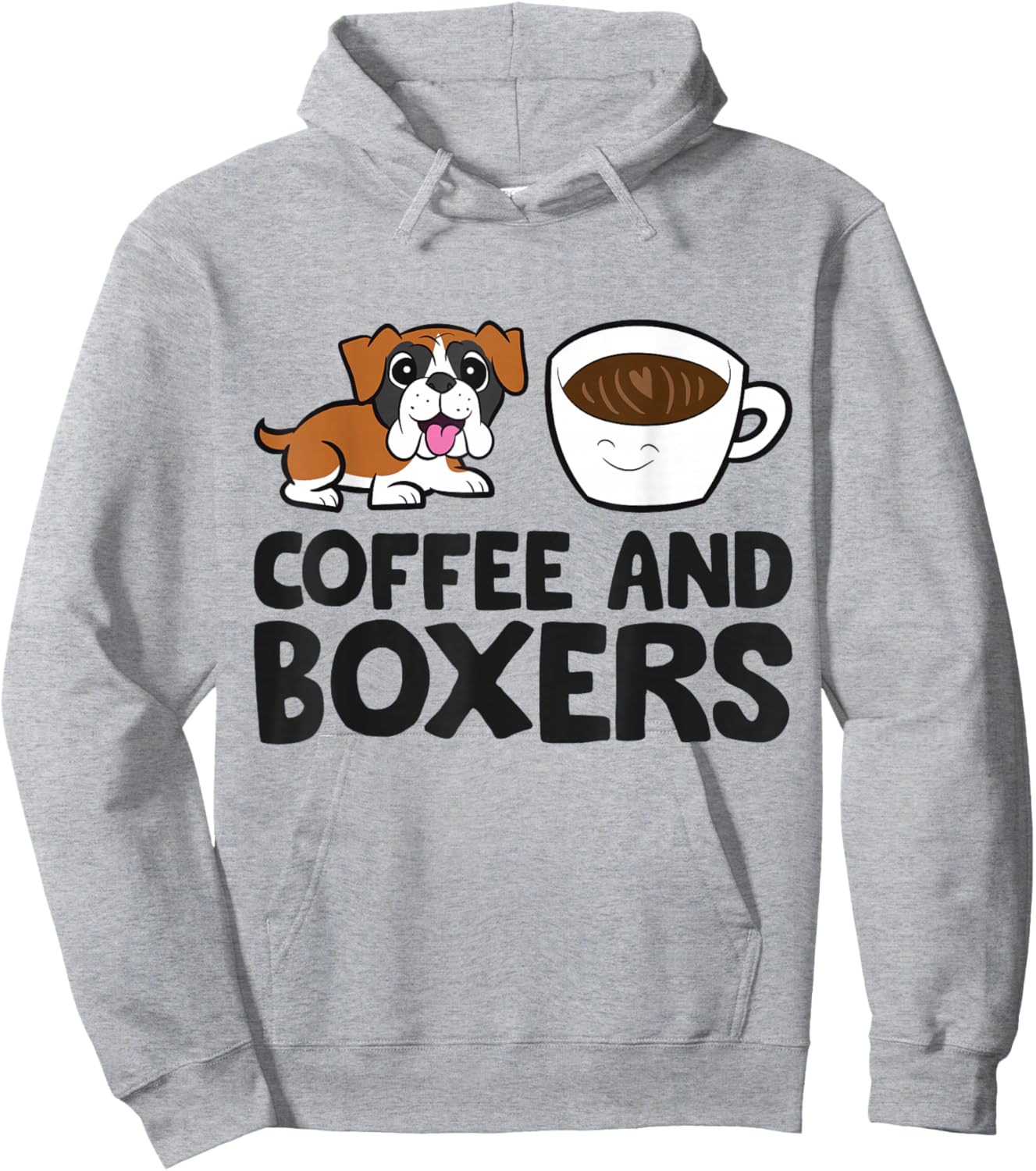 Coffee And Boxers Funny Boxer Hoodie - Hoodie | Ash