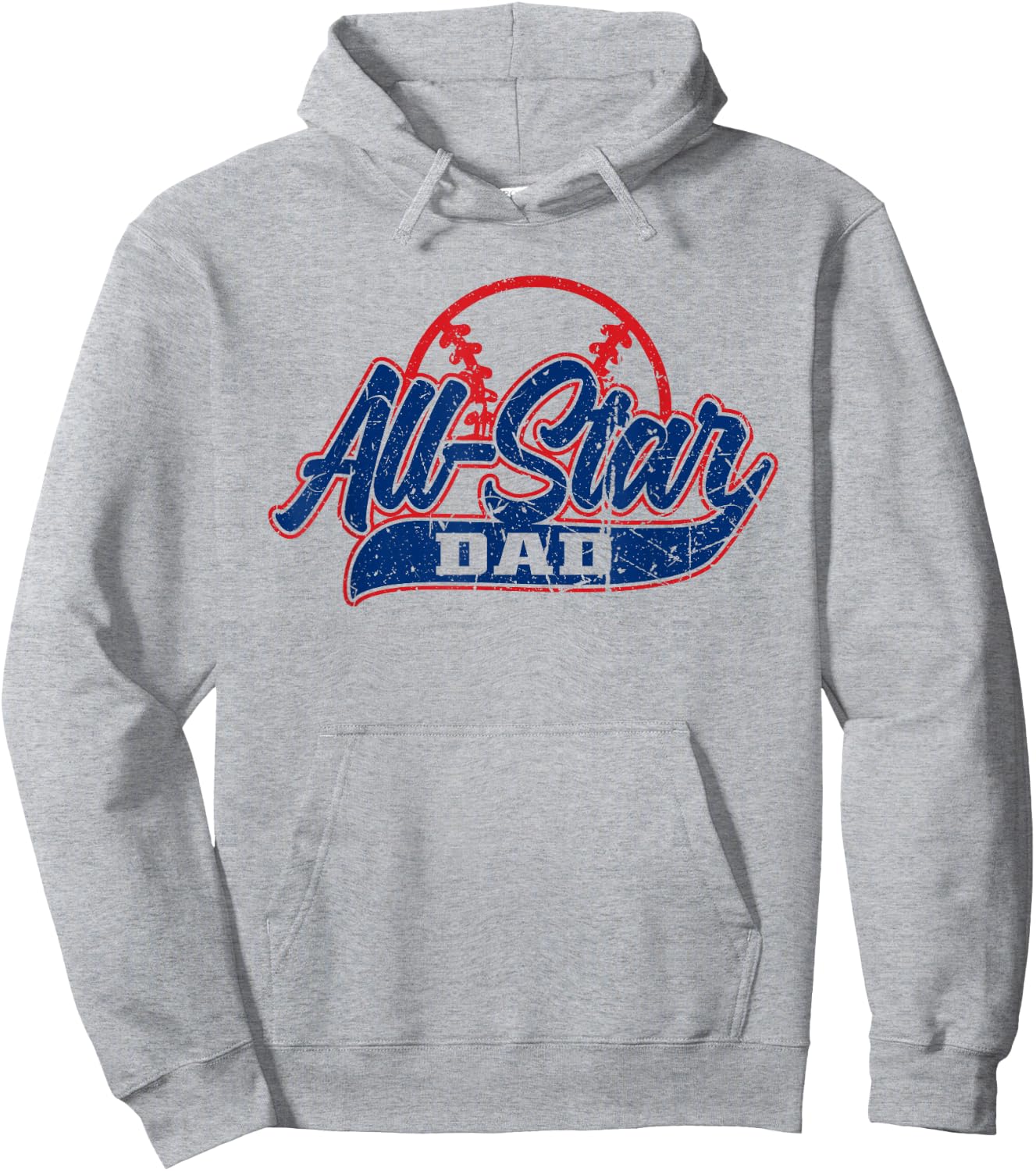 Retro Baseball All-Star Dad Hoodie - Hoodie | Ash