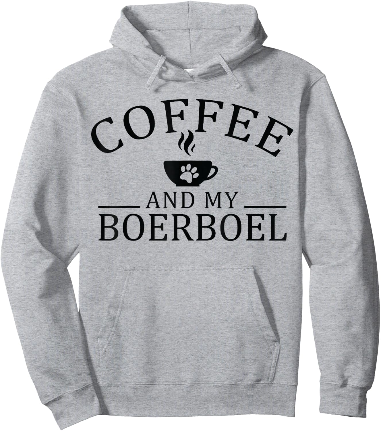 Boerboel Dog And Coffee Hoodie - Hoodie | Ash