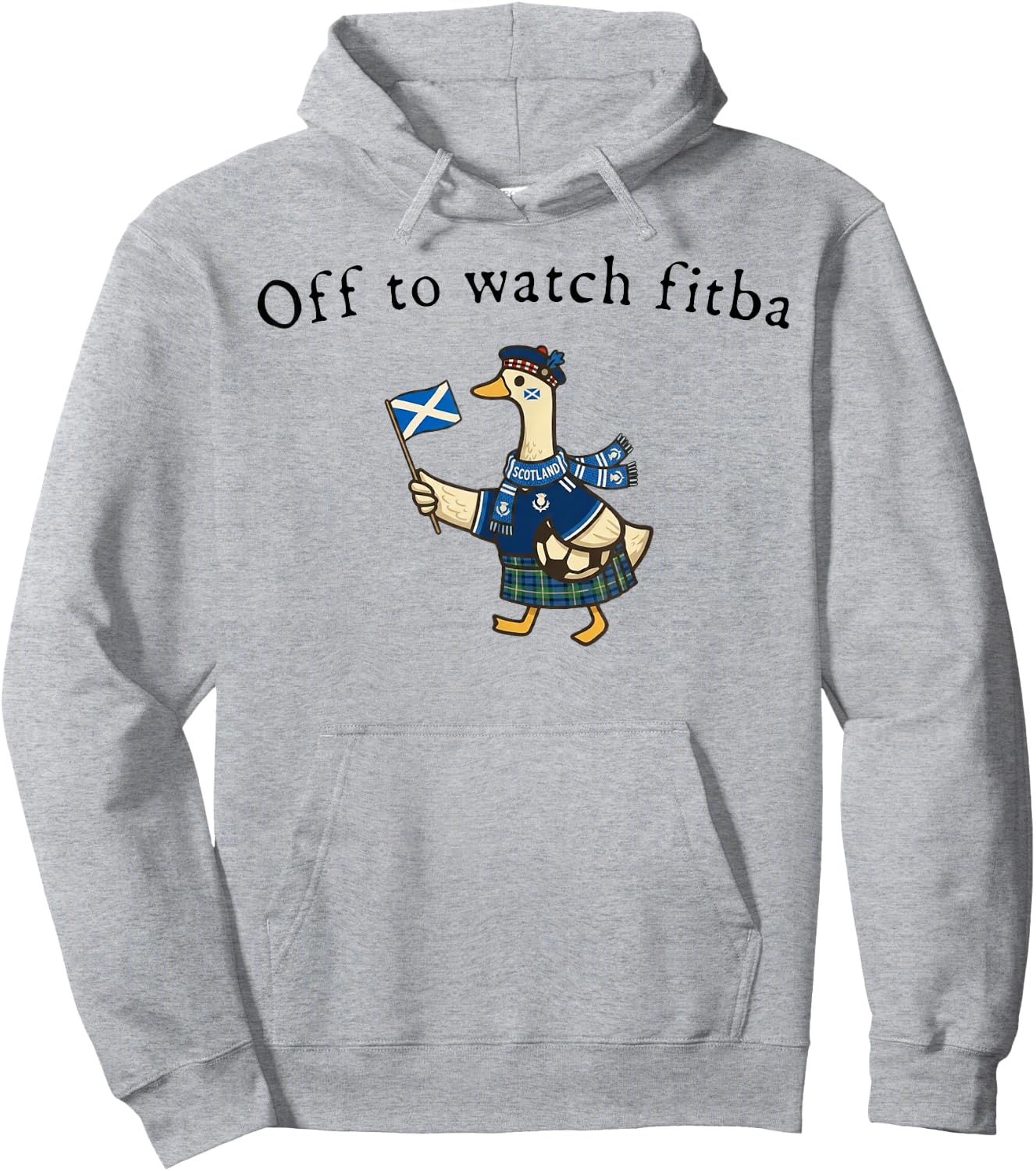 Off to Watch Fitba Scottish Goose Hoodie - Hoodie | Ash