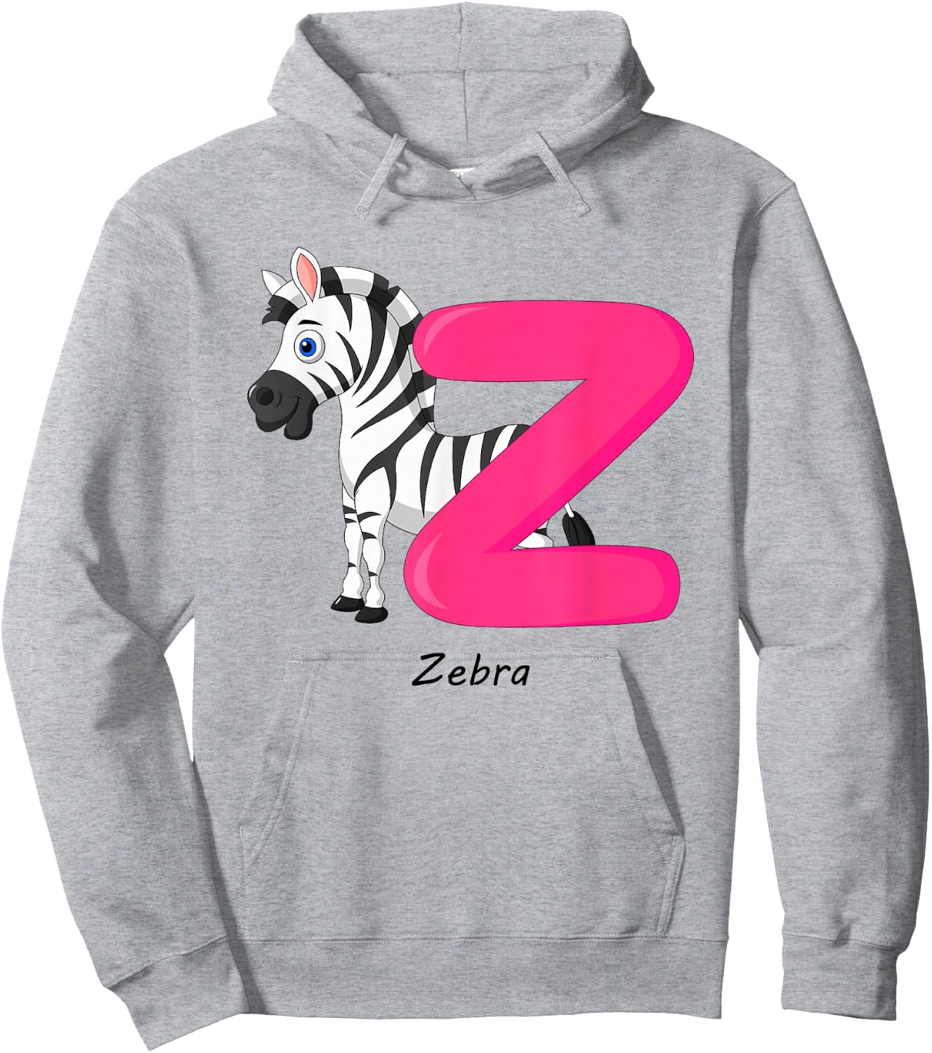 Children's Letter Design Z Like Zebra Hoodie - Hoodie | Ash